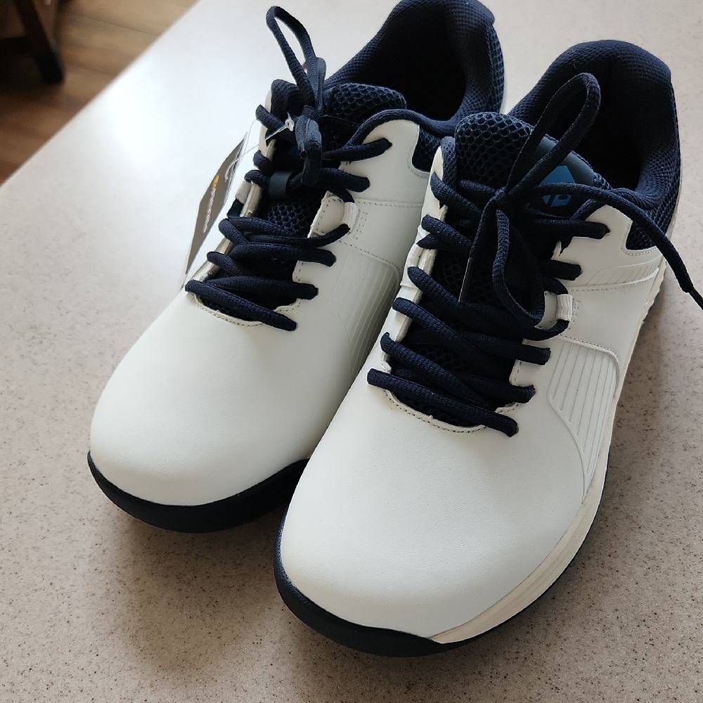 FitVille White with Blue Laces (NEW WITH TAGS) 9.5 XWIDE MENS GOLF SHOES